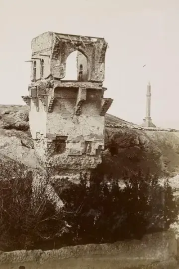19. yüzyıl Konya — Alaaddin Köşkü kalıntısı, tarihî fotoğraf